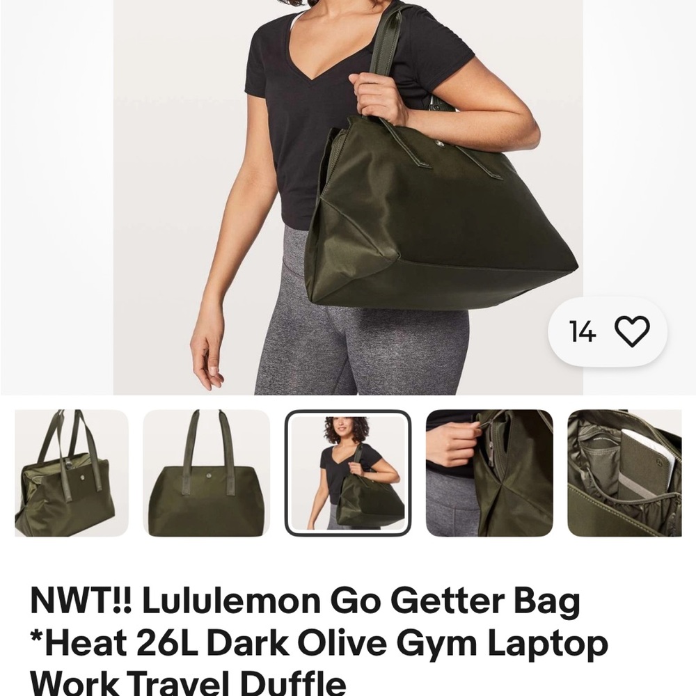 Lululemon travel duffle in BLACK very big